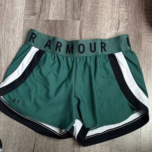 Under Armour Women's Athletic Shorts in Green and Black